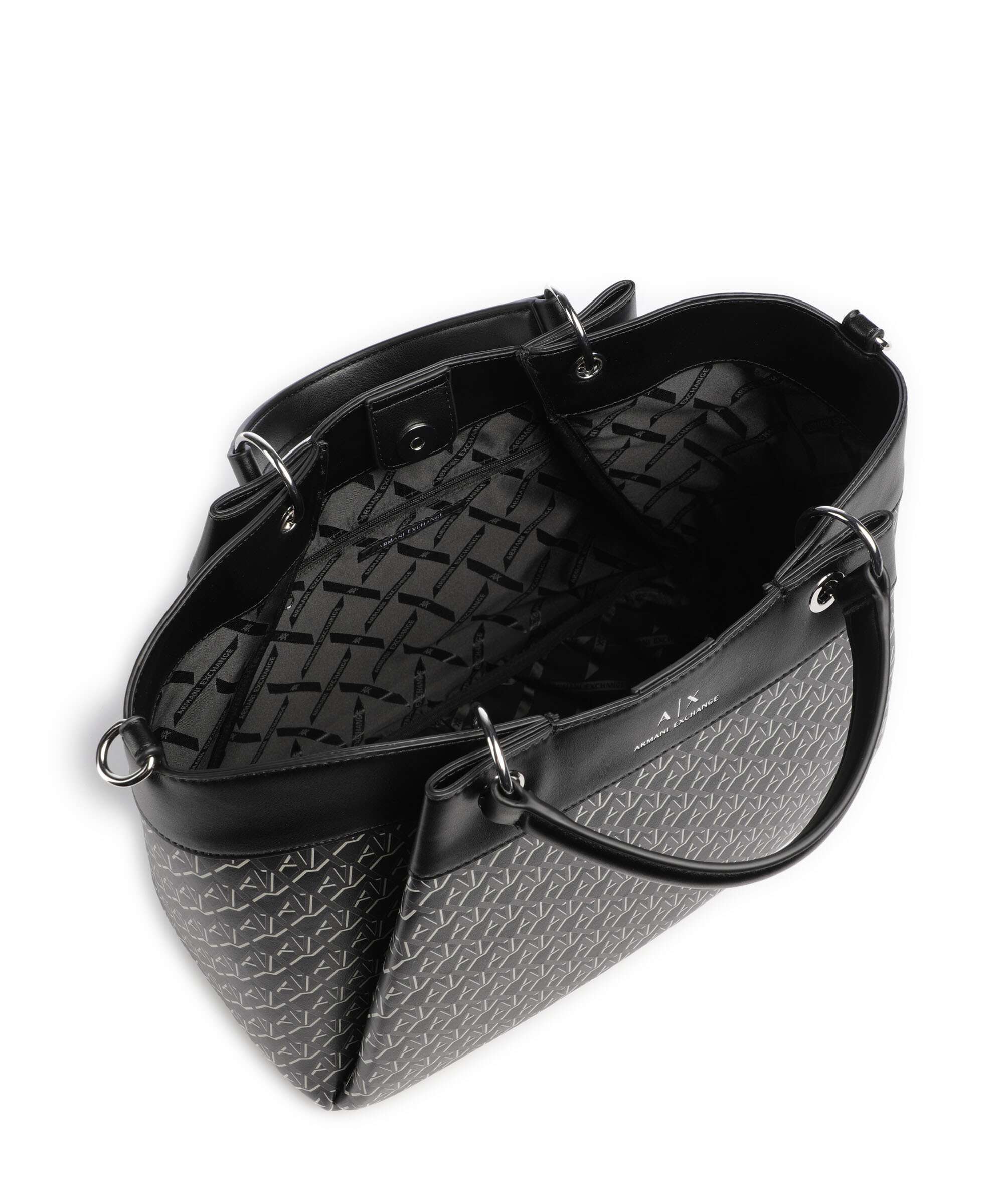 Armani Exchange Wave Monogram L Handbag black