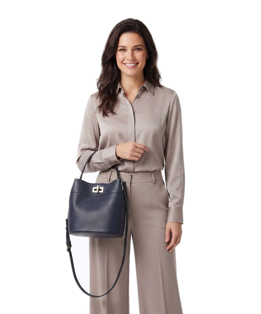 Furla Amelia M Bucket bag ink blue