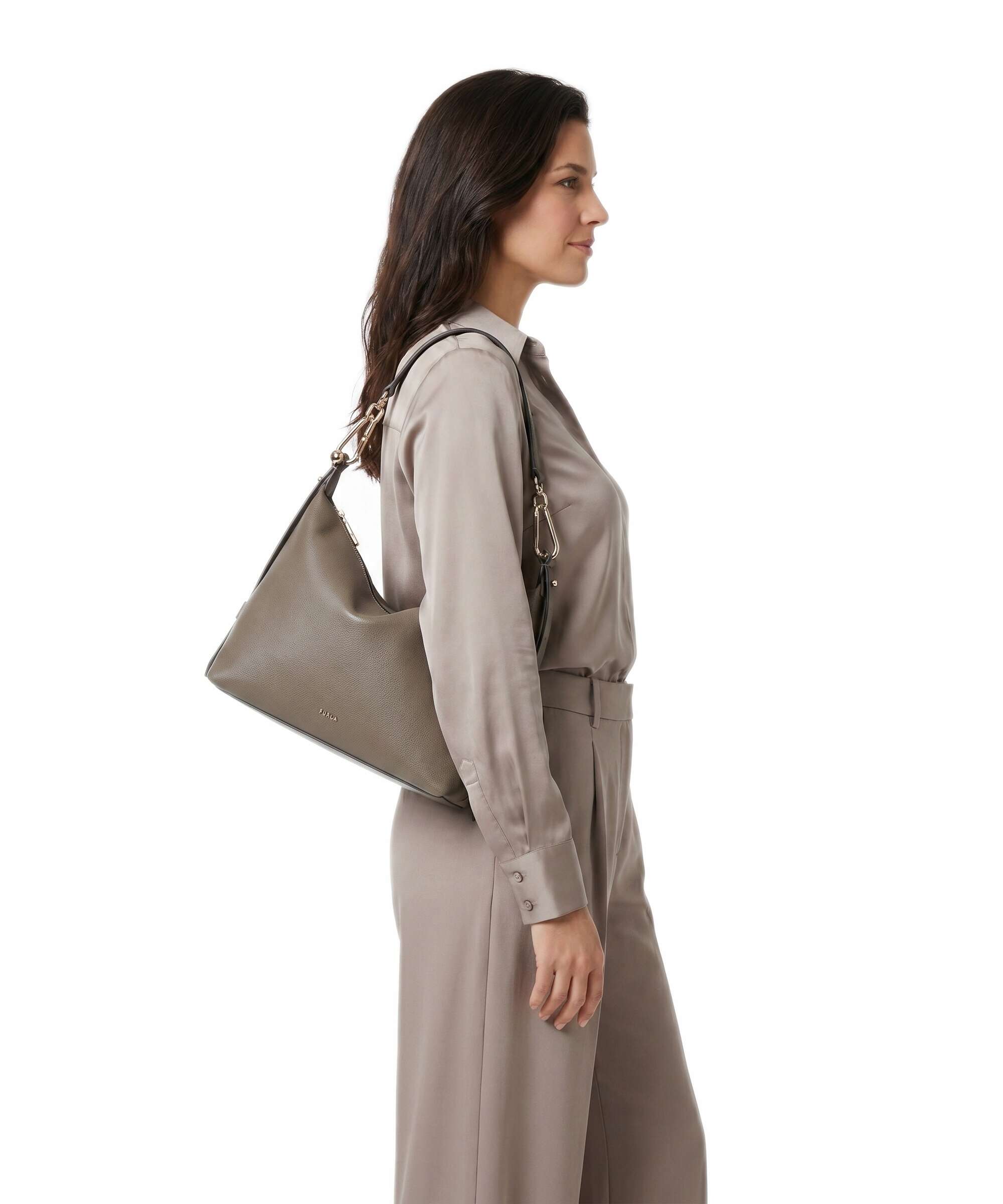Furla Tonie M Hobo bag muddy gray