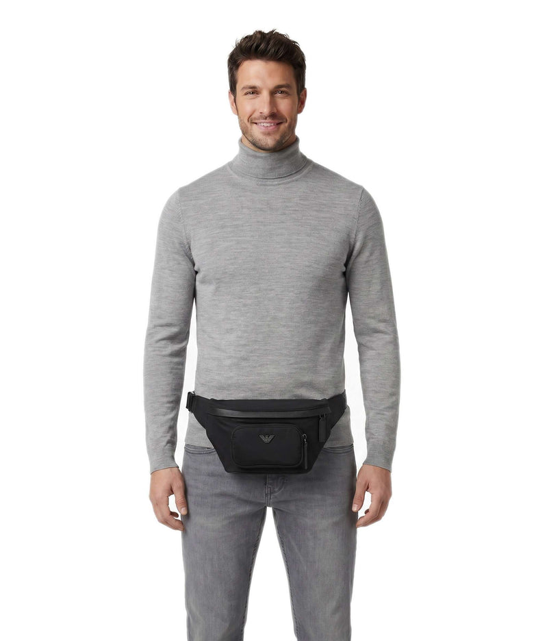 Emporio Armani Nylon Recycled Belt bag black beauty