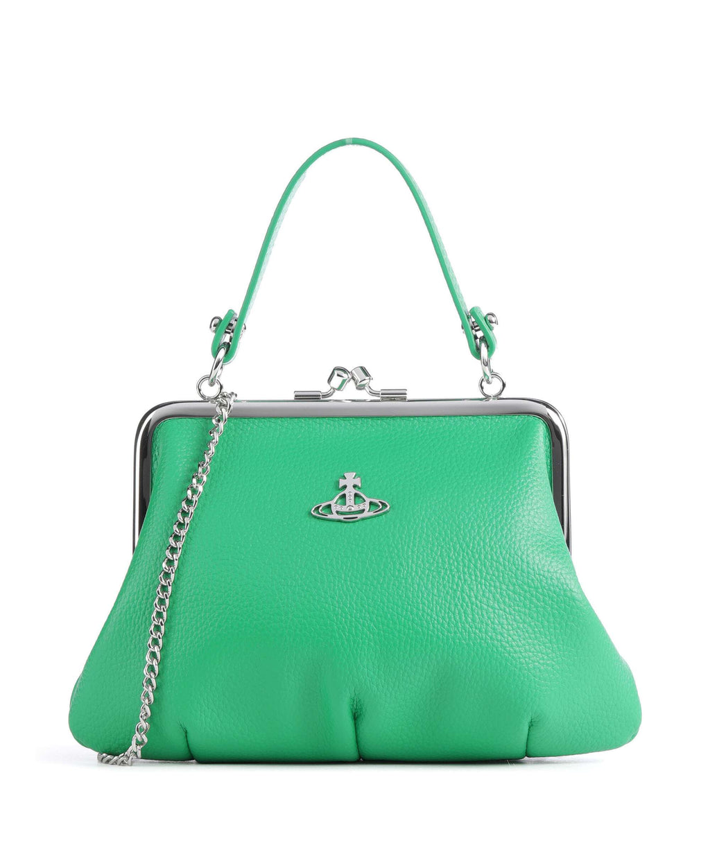 Vivienne Westwood Granny Frame Re-Vegan Grain Crossbody bag bright green