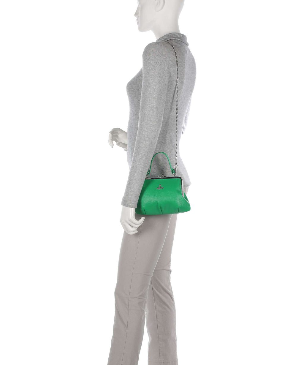 Vivienne Westwood Granny Frame Re-Vegan Grain Crossbody bag bright green