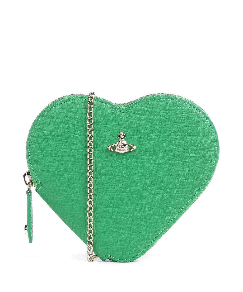 Vivienne Westwood Heart Saffiano Biogreen Crossbody bag bright green