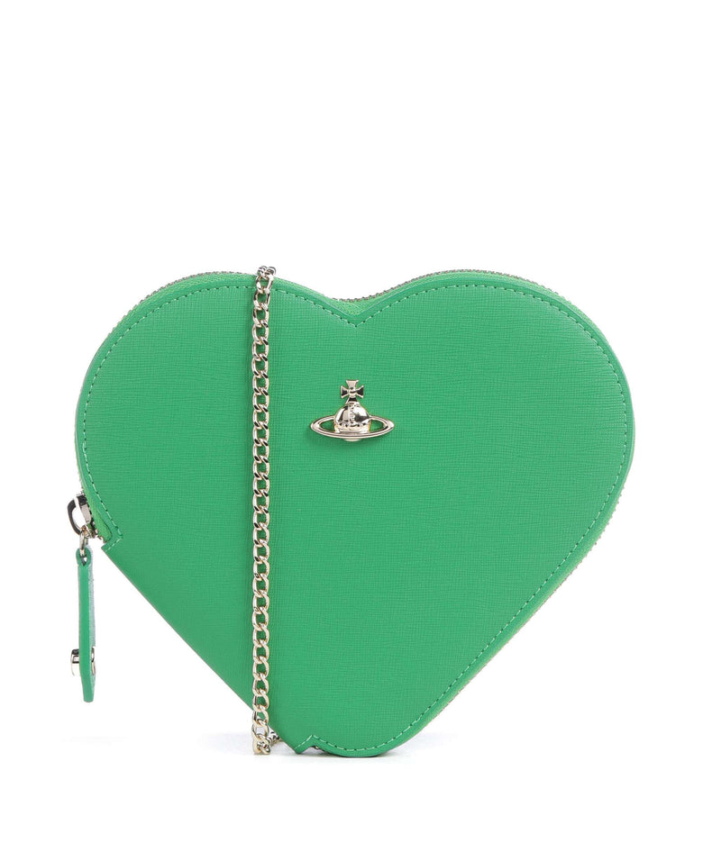 Vivienne Westwood Heart Saffiano Biogreen Crossbody bag bright green