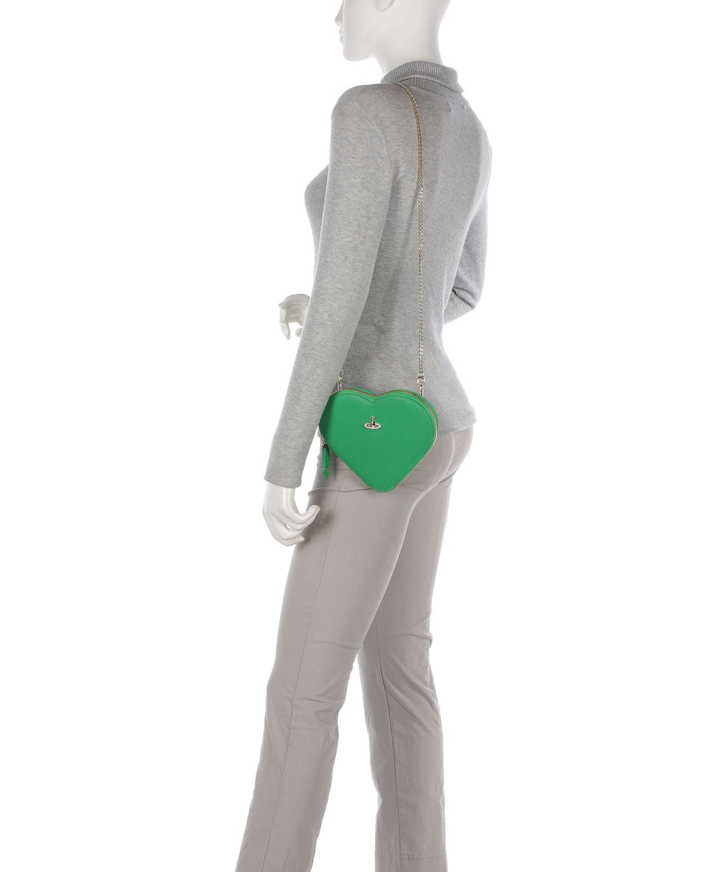 Vivienne Westwood Heart Saffiano Biogreen Crossbody bag bright green