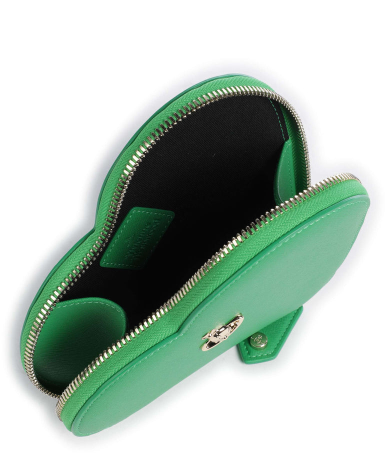 Vivienne Westwood Heart Saffiano Biogreen Crossbody bag bright green