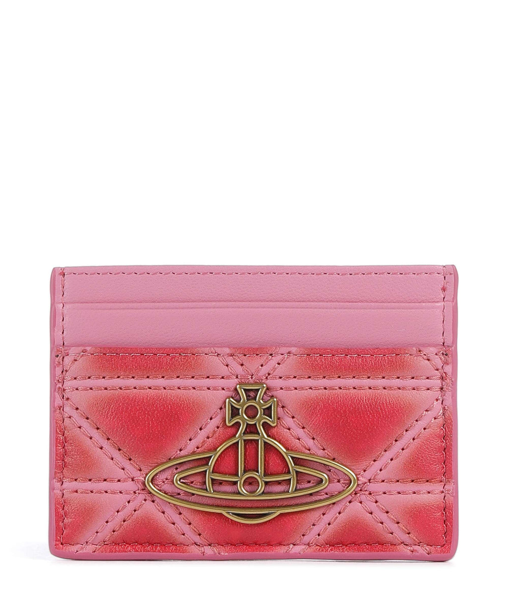 Vivienne Westwood Quilted Nappa Print Credit card holder pink/red