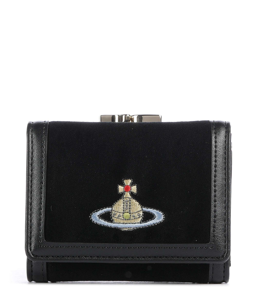 Vivienne Westwood Frame Velvet Small Wallet black