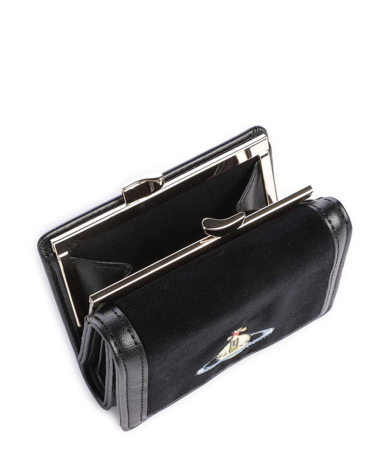 Vivienne Westwood Frame Velvet Small Wallet black