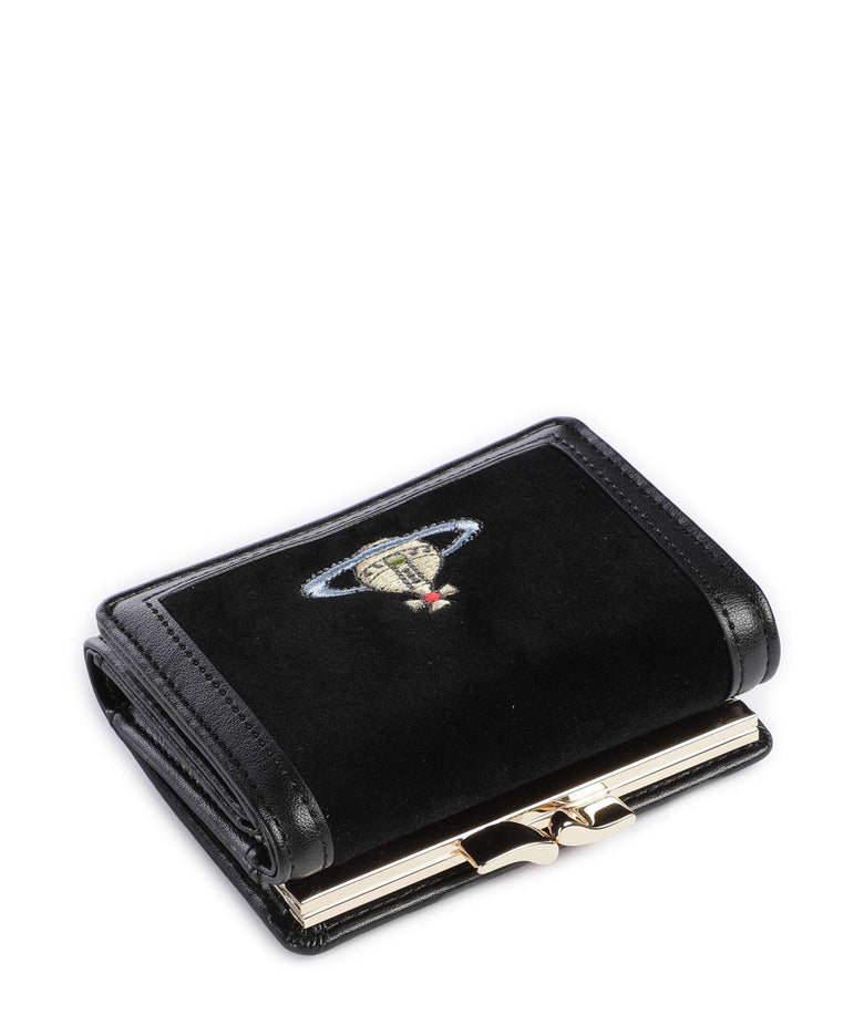 Vivienne Westwood Frame Velvet Small Wallet black