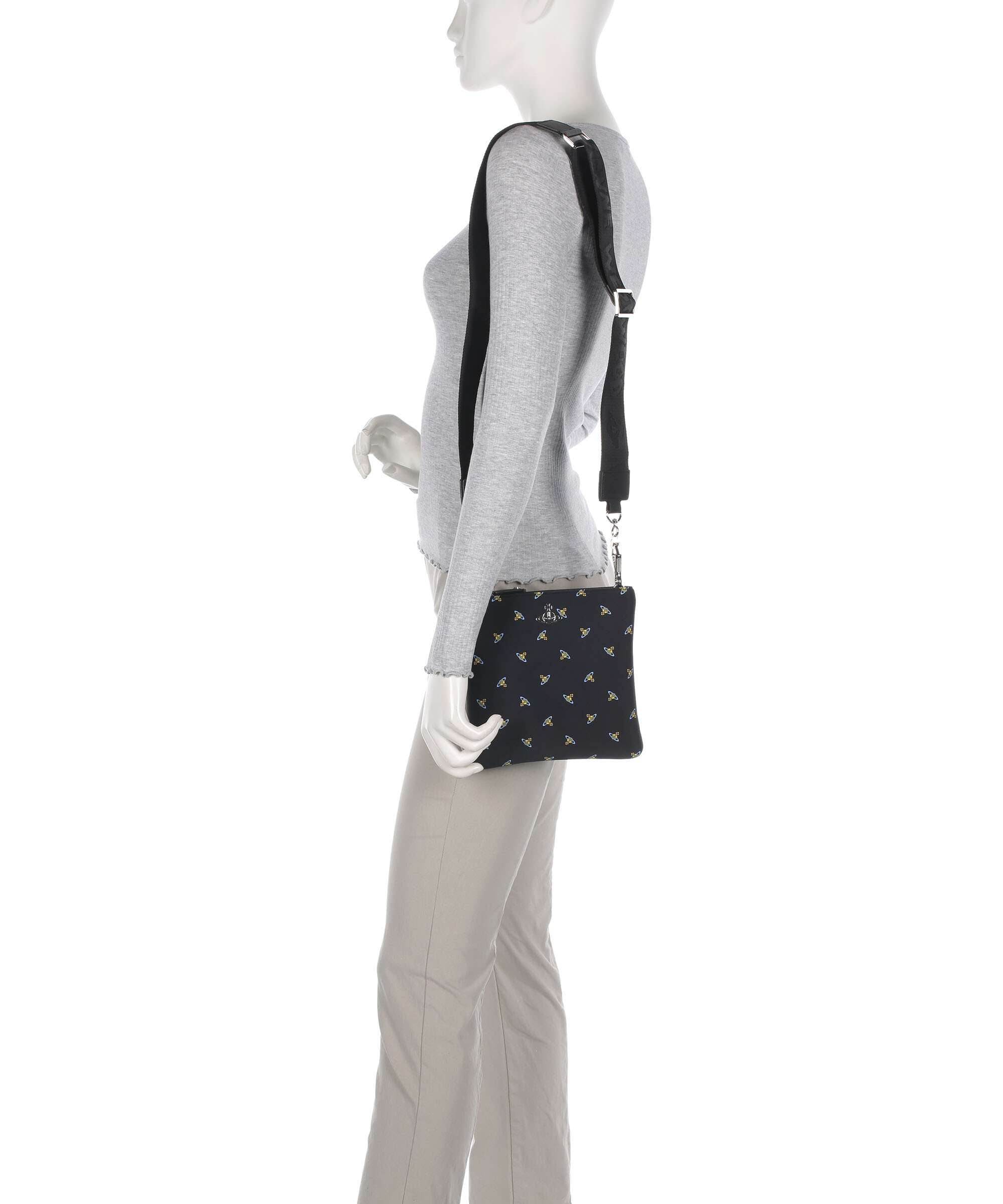 Vivienne Westwood Squire Square Neoprene Printed Crossbody bag black