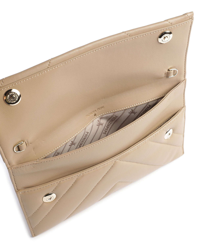 Patrizia Pepe Fly Quilted Crossbody bag winter sand