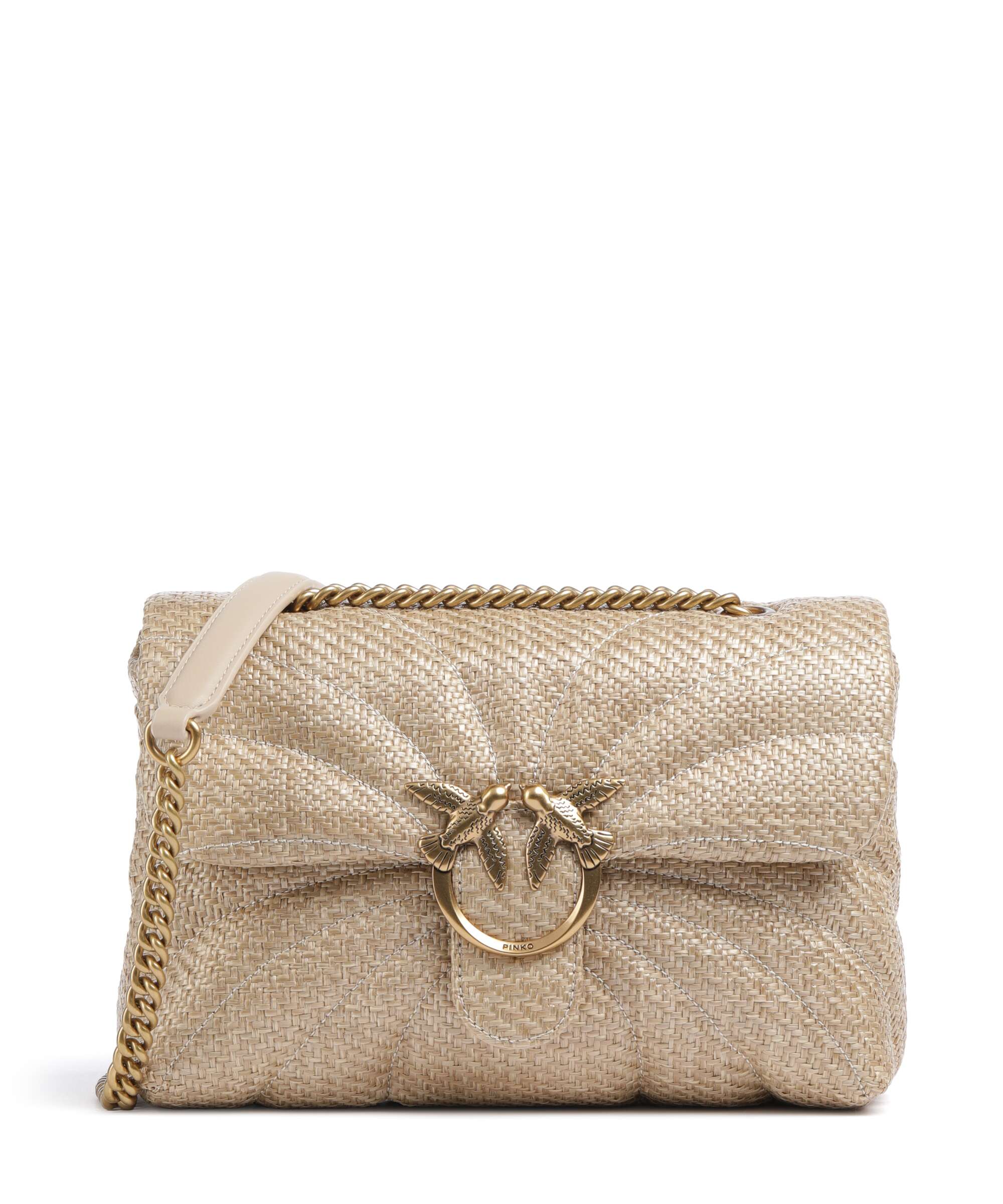 Pinko Love Puff Classic Shoulder bag beige/grigio fumo/antique gold