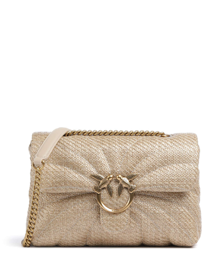 Pinko Love Puff Classic Shoulder bag beige/grigio fumo/antique gold