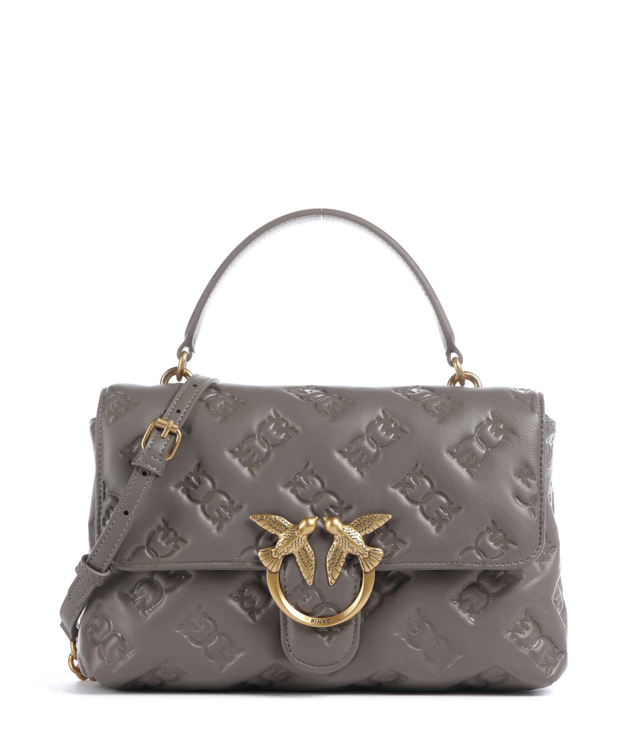 Pinko Love Lady Puff Classic Handbag grigio asfalto/antique gold