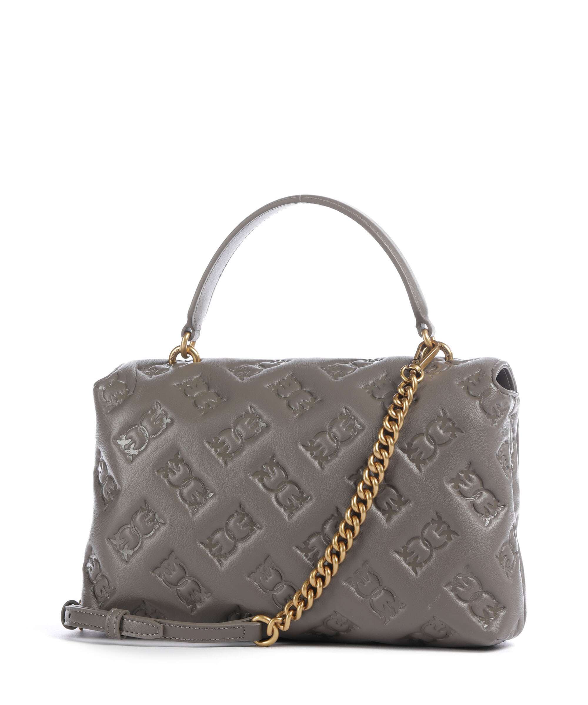 Pinko Love Lady Puff Classic Handbag grigio asfalto/antique gold