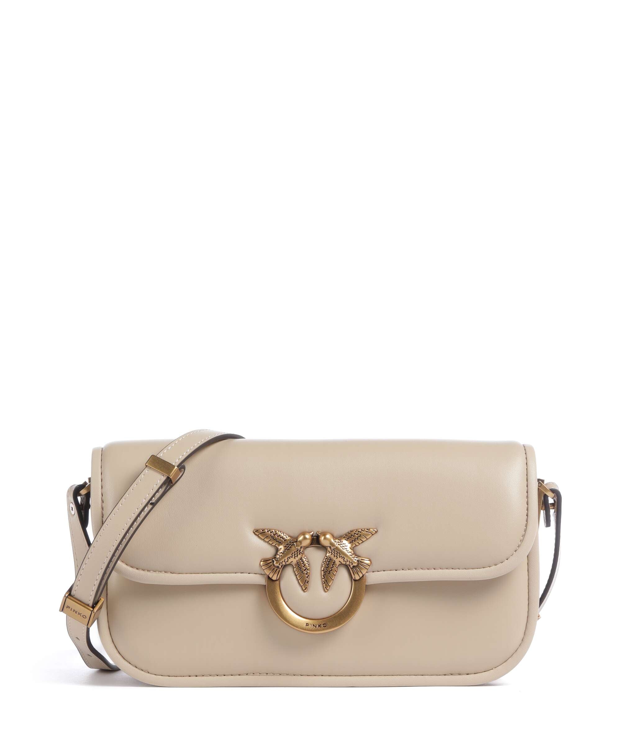 Pinko Love Box Horizontal Shoulder bag beige/grigio fumo/antique gold