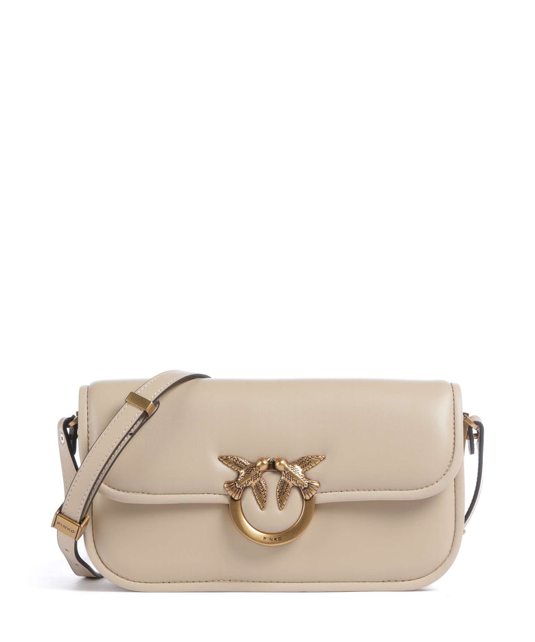 Pinko Love Box Horizontal Shoulder bag beige/grigio fumo/antique gold