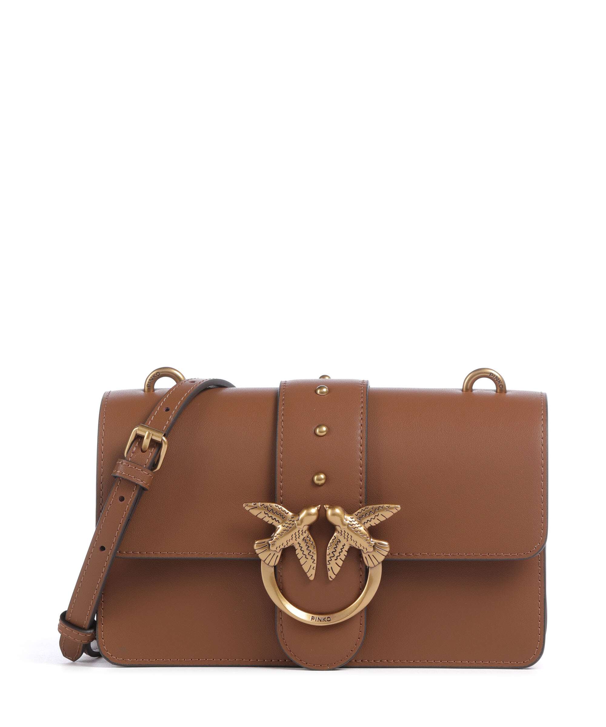 Pinko Love One Mini Crossbody bag marrone/leone/antique gold