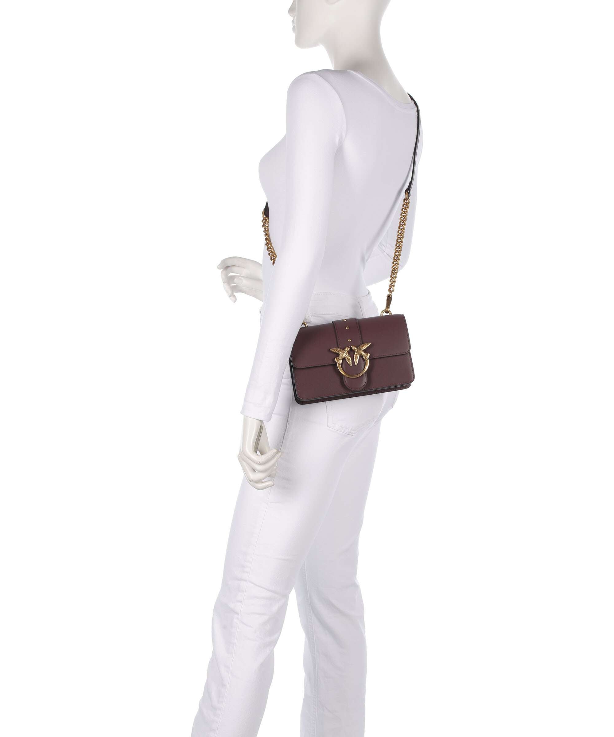 Pinko Love One Mini Crossbody bag cioccolato amaro/antique gold
