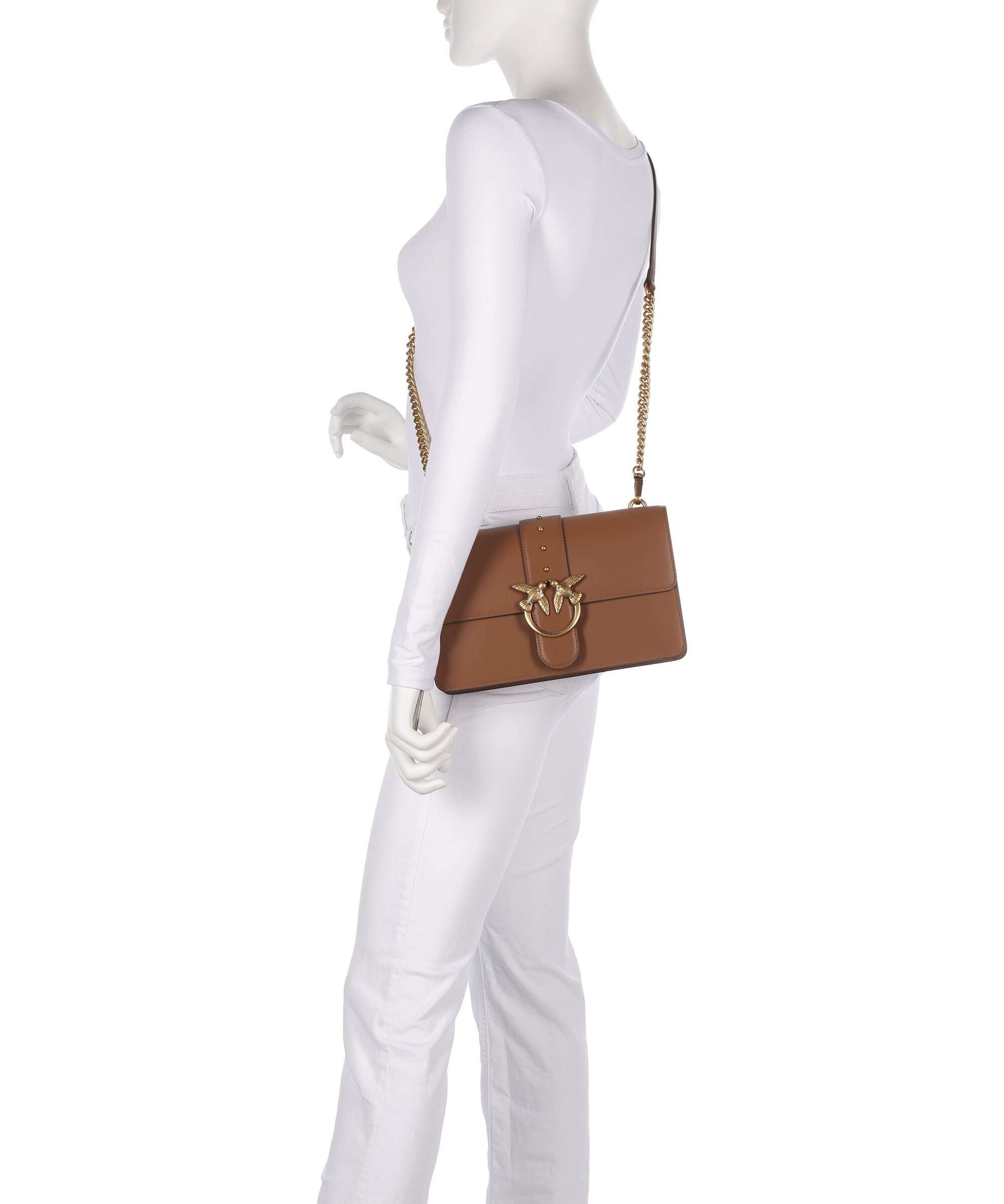 Pinko Love One Classic Crossbody bag marrone/leone/antique gold