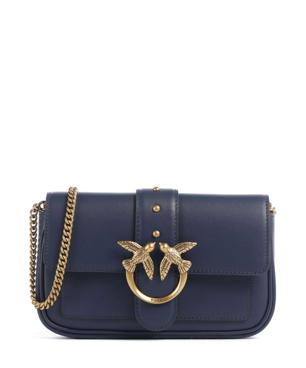 Pinko Love One Pocket Wallet blu indaco ombroso/antique gold