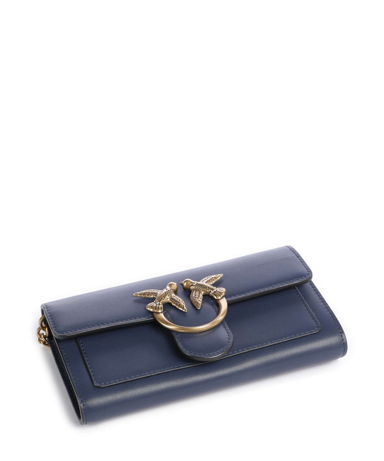 Pinko Love One Wallet blu indaco ombroso/antique gold