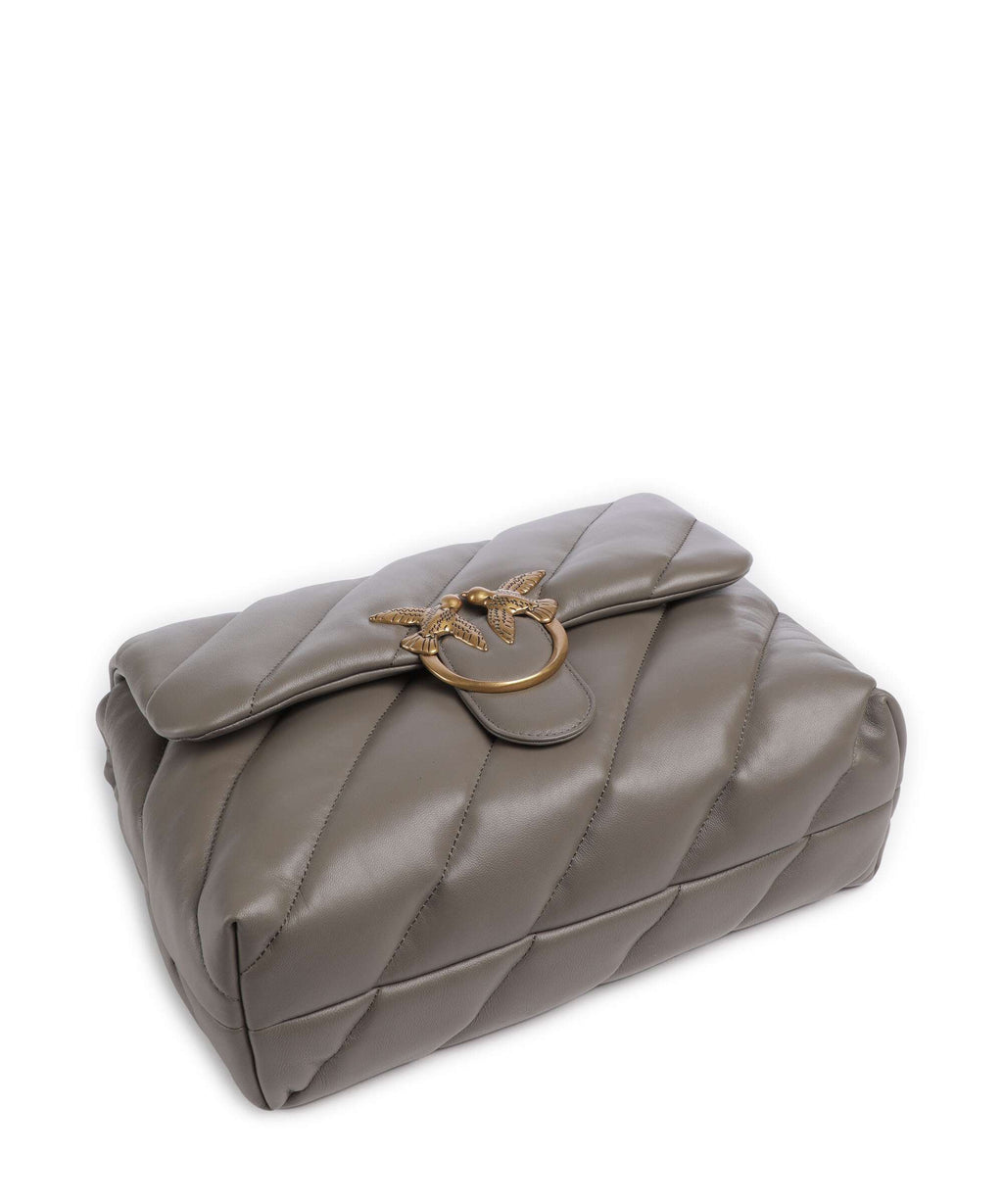 Pinko Love Puff Big Shoulder bag grigio asfalto/antique gold