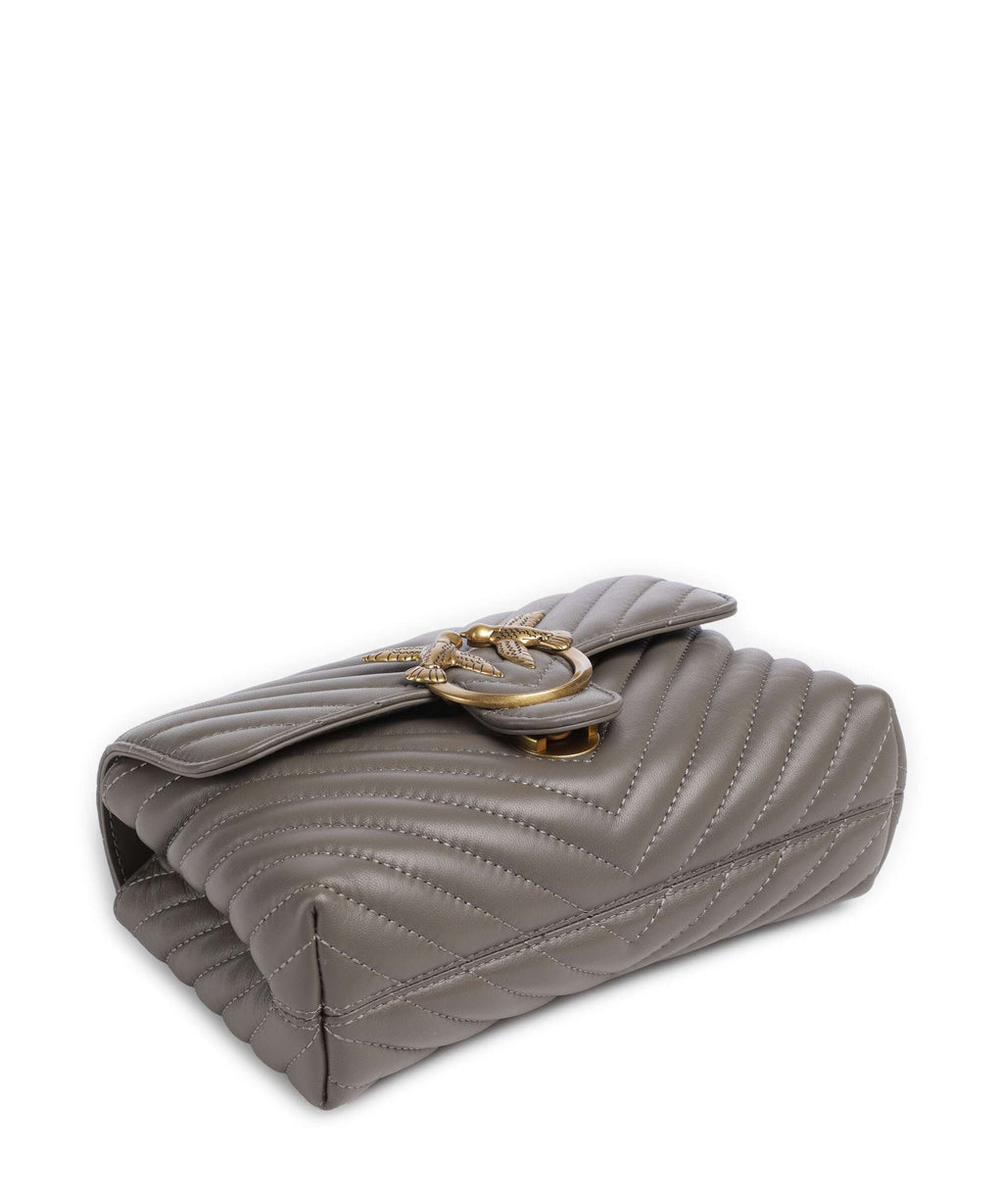 Pinko Love Lady Puff Mini Handbag grigio asfalto/antique gold