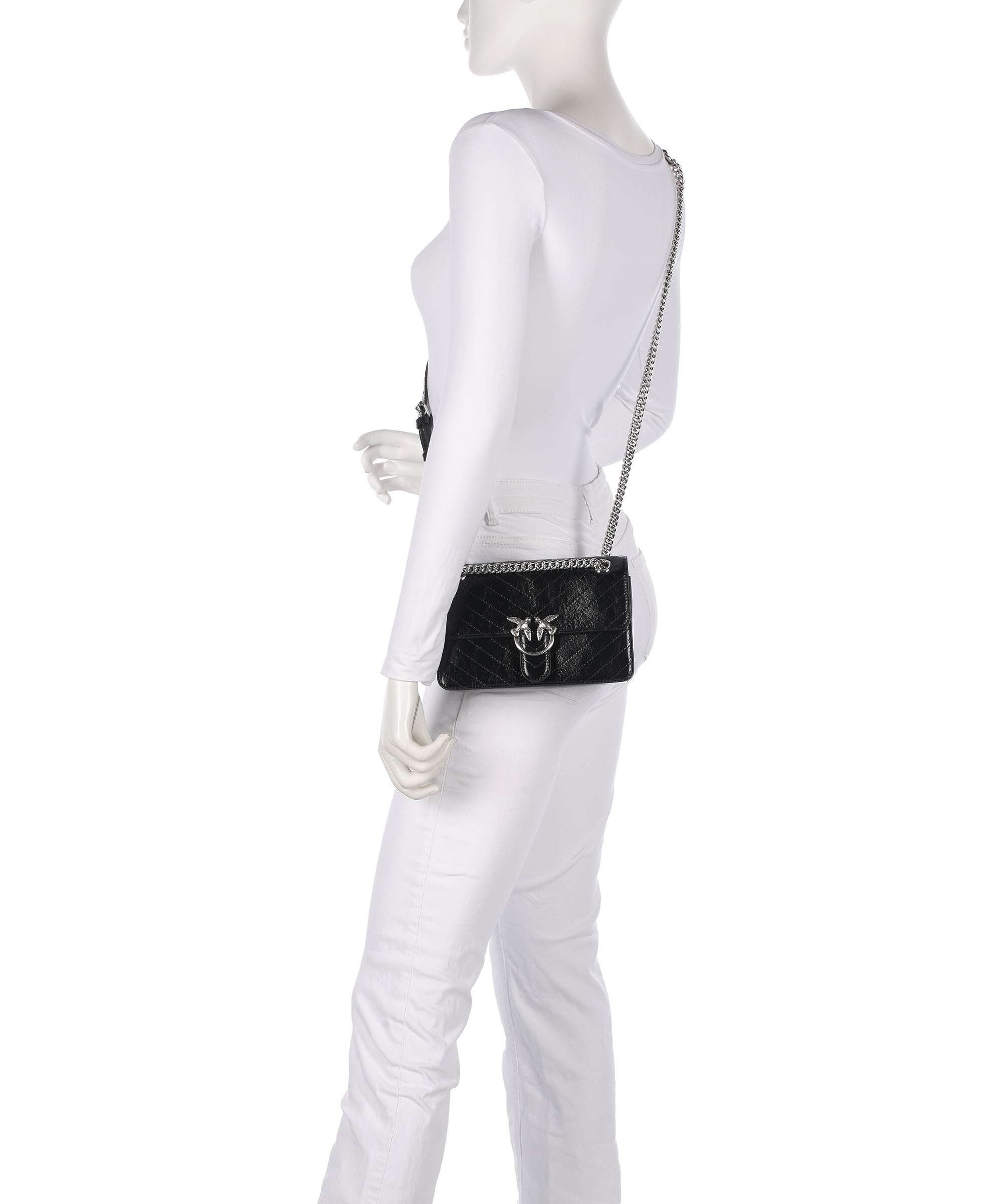 Pinko Love One Mini Shoulder bag nero limousine/matt silver