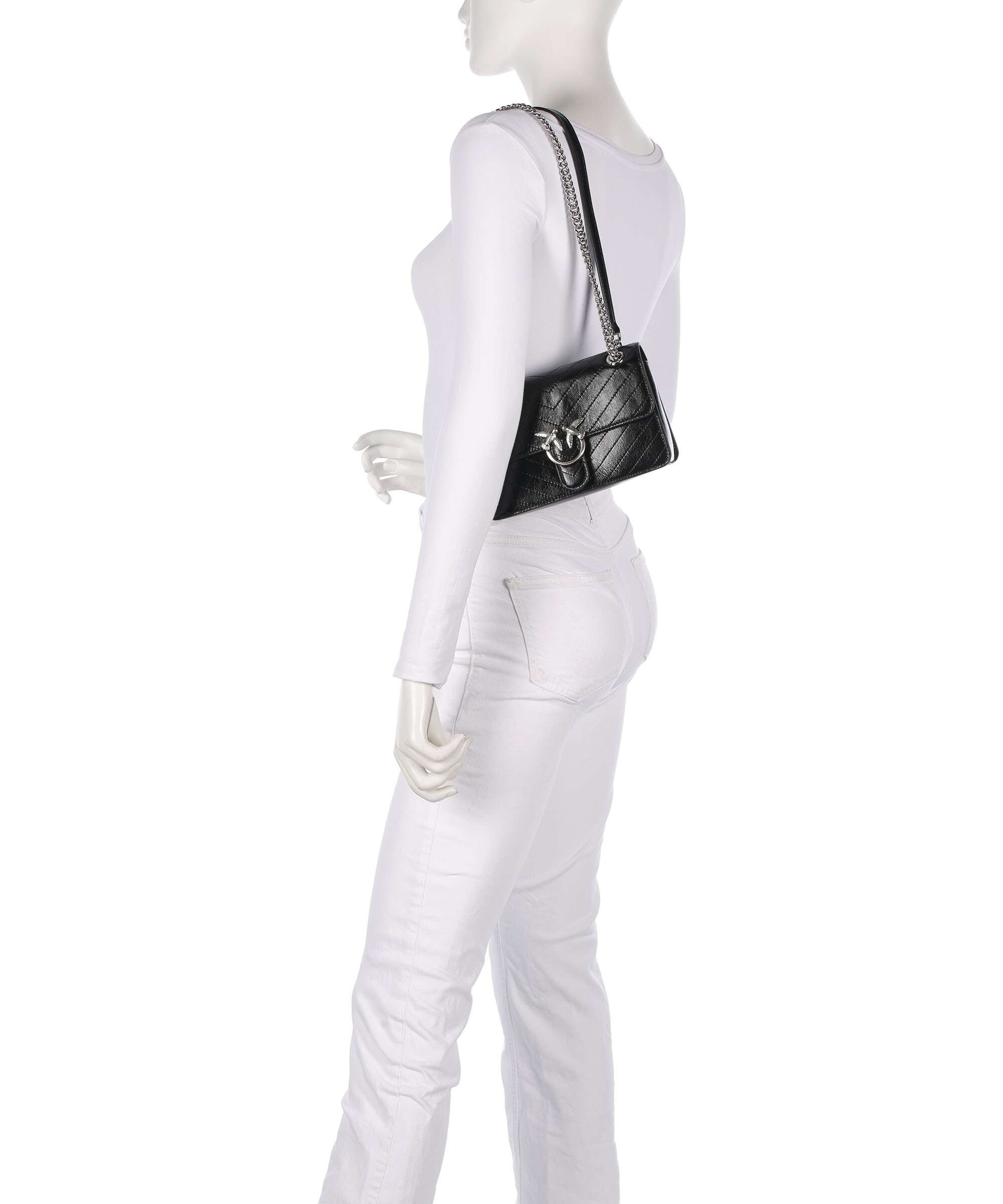 Pinko Love One Mini Shoulder bag nero limousine/matt silver