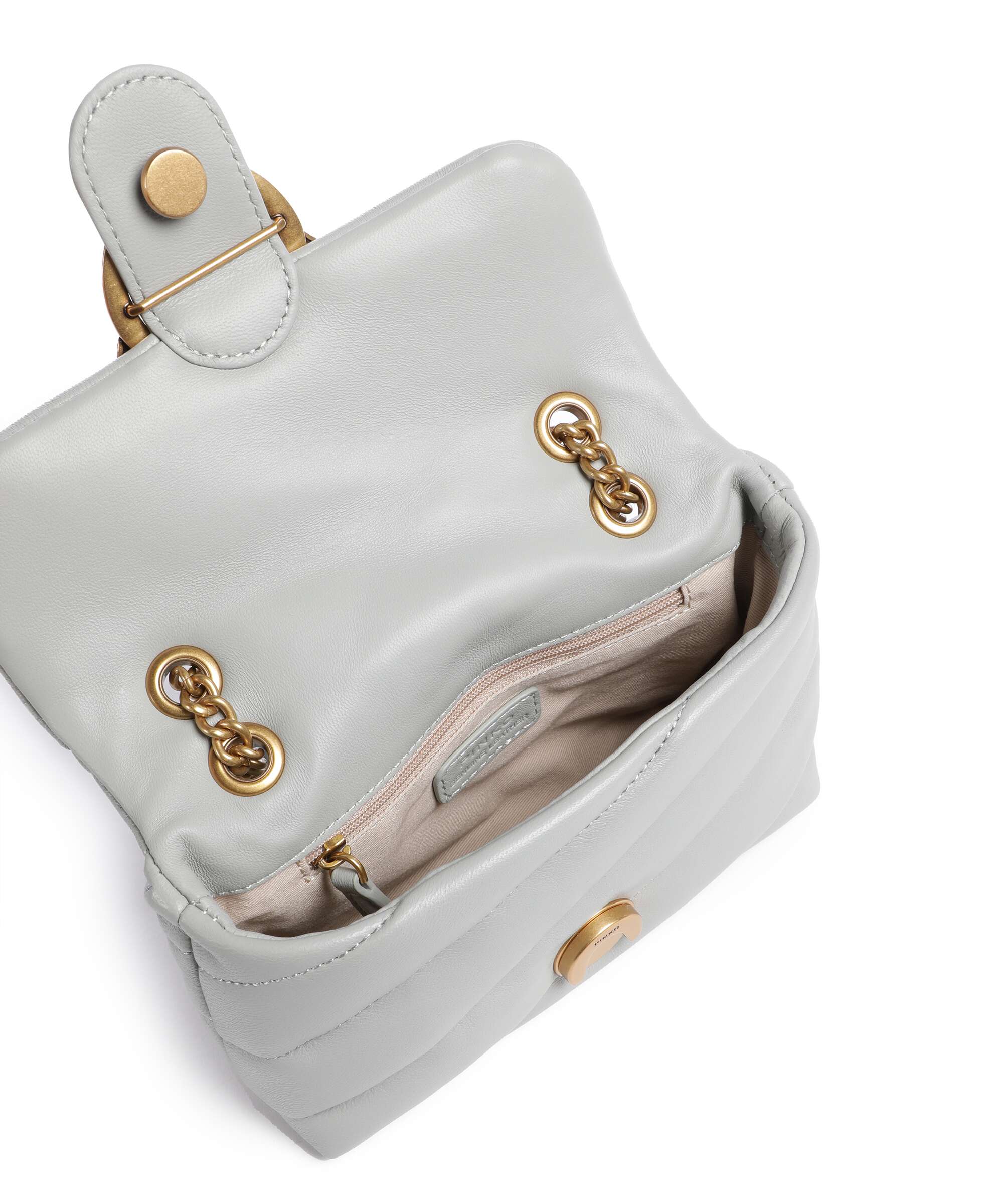 Pinko Love Puff Baby Shoulder bag grigio perla/antique gold