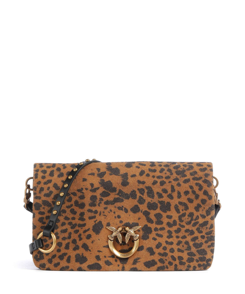 Pinko Click Soft Mini Crossbody bag maculato/marrone/antique gold