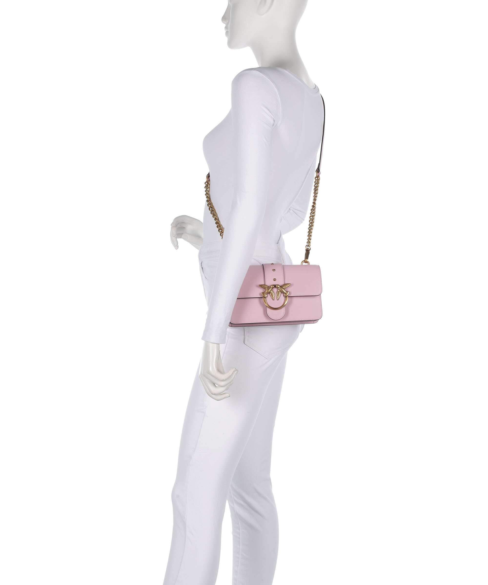 Pinko Love One Mini Crossbody bag rosa chiaro/antique gold