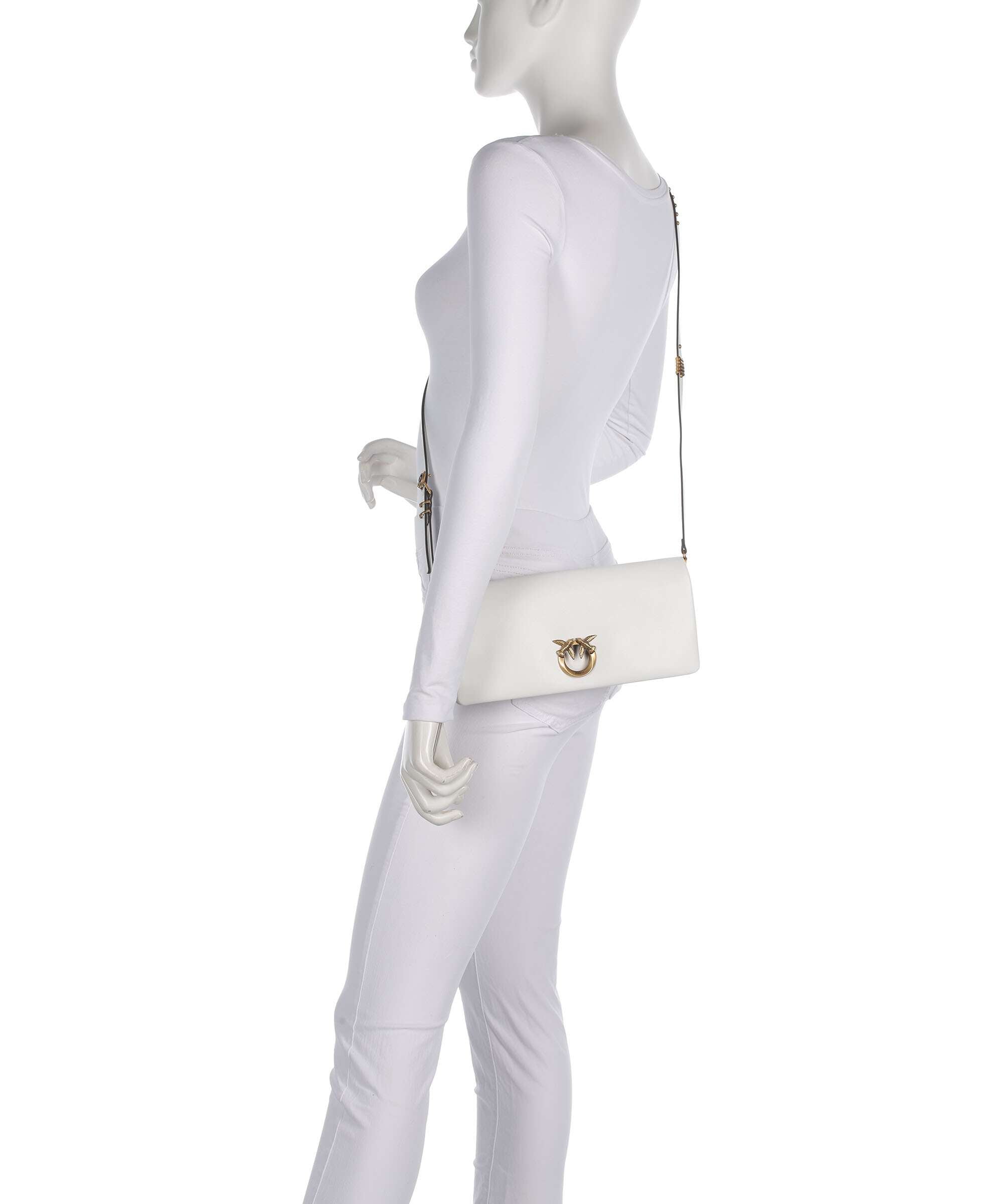 Pinko Click Soft Classic Crossbody bag bianco nembo/antique gold
