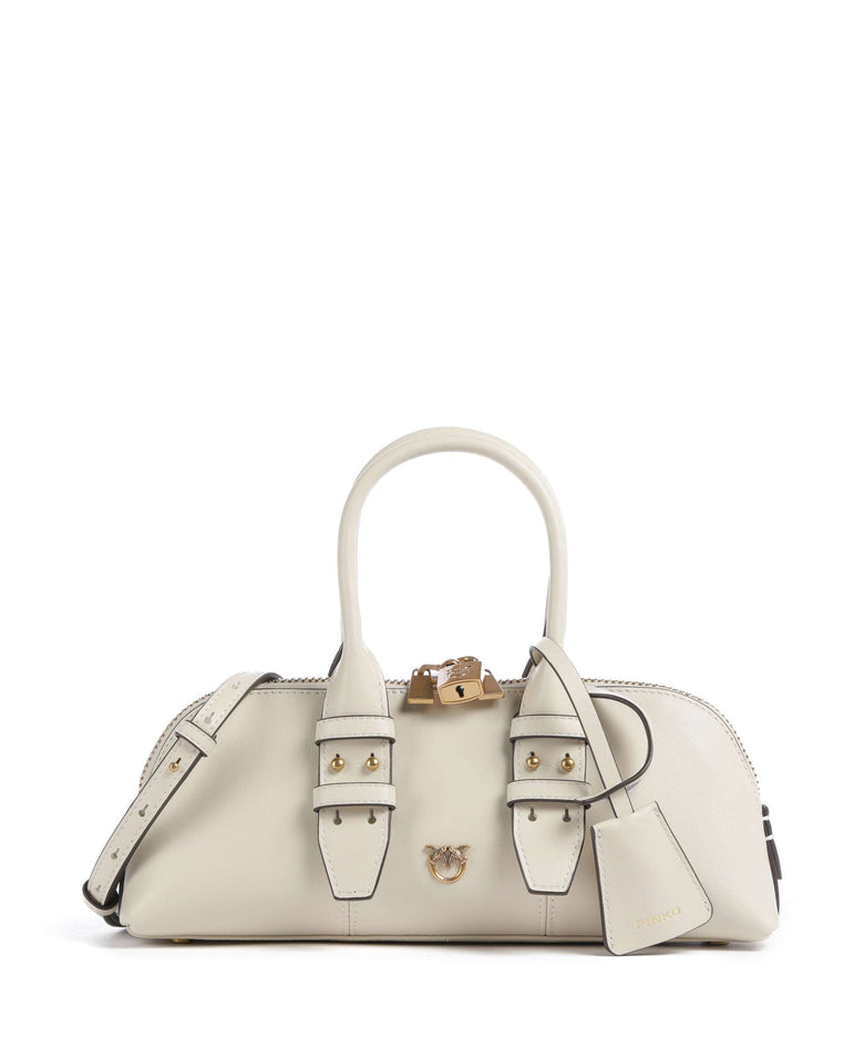 Pinko Bowling Horizontal Handbag bianco seta/antique gold
