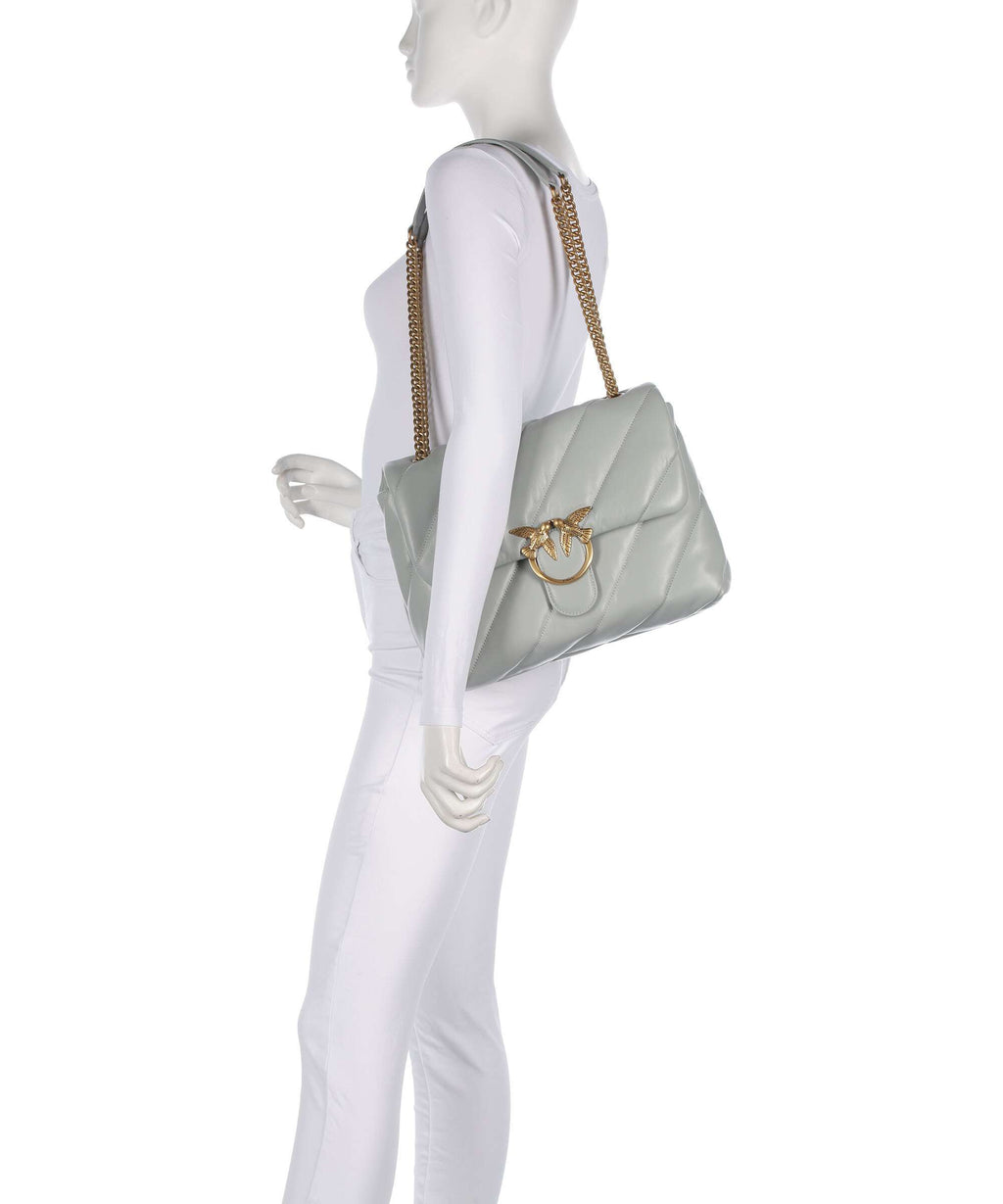Pinko Love Puff Big Shoulder bag grigio perla/antique gold