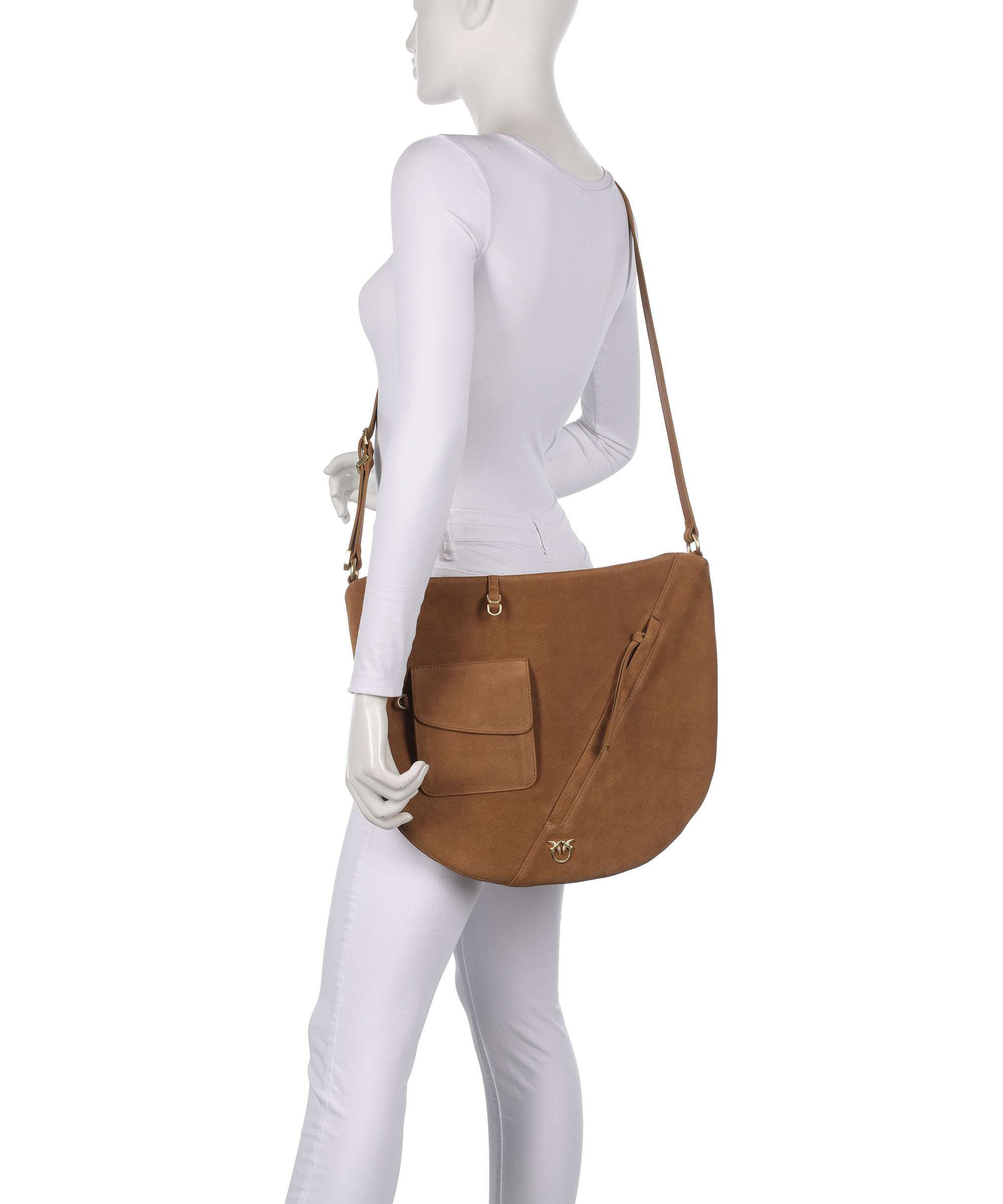 Pinko Luna Big Hobo bag marrone/caramella/matt gold