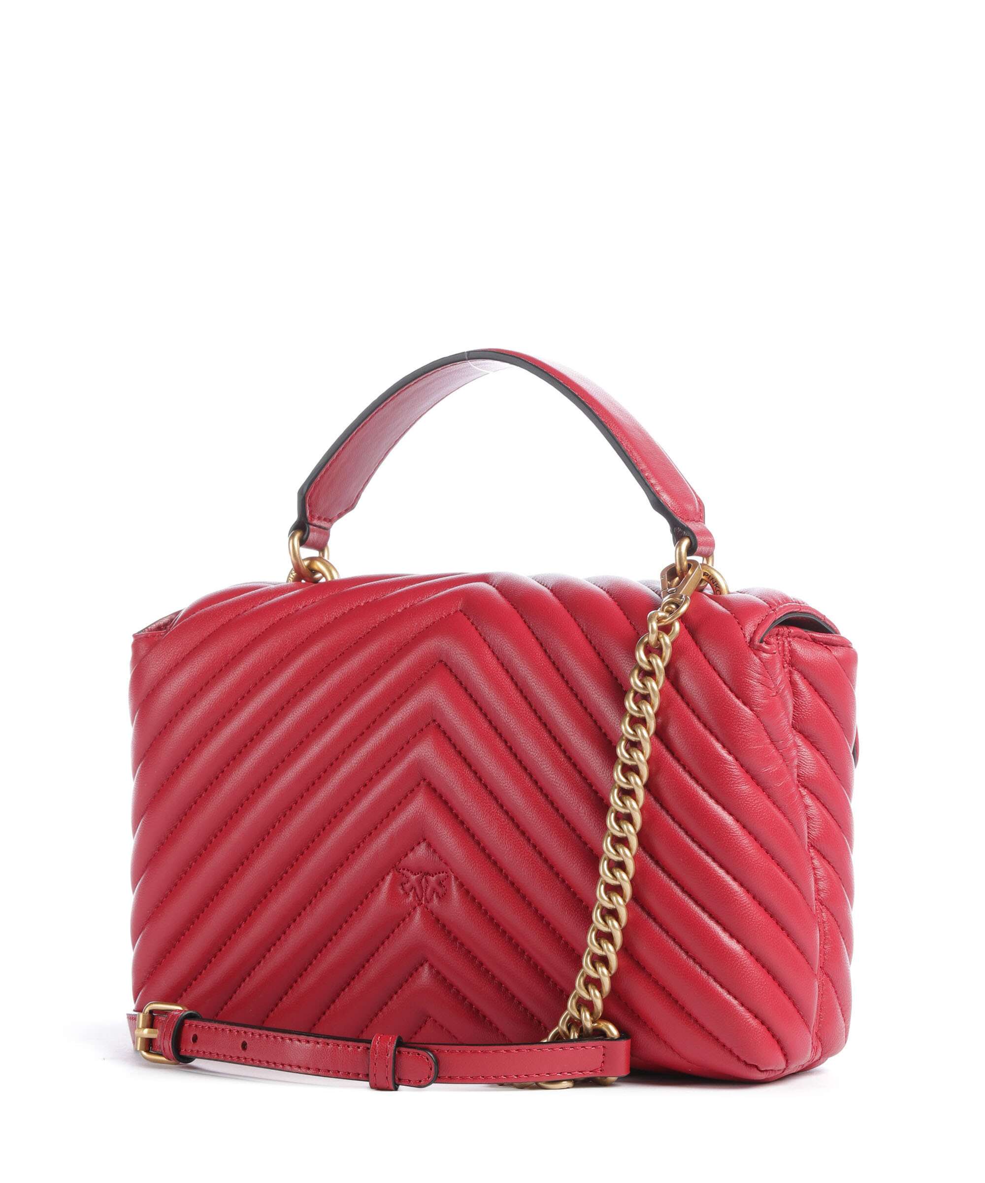 Pinko Love Lady Puff Mini Handbag rosso rio/antique gold