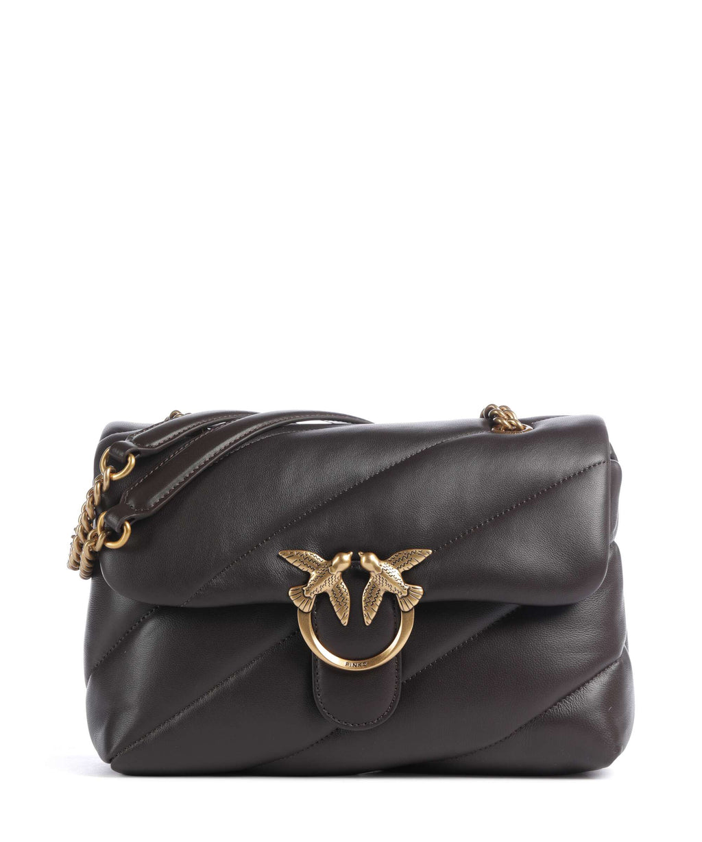 Pinko Love Puff Classic Shoulder bag marrone marasca/antique gold
