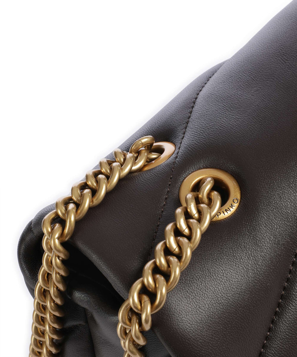 Pinko Love Puff Classic Shoulder bag marrone marasca/antique gold