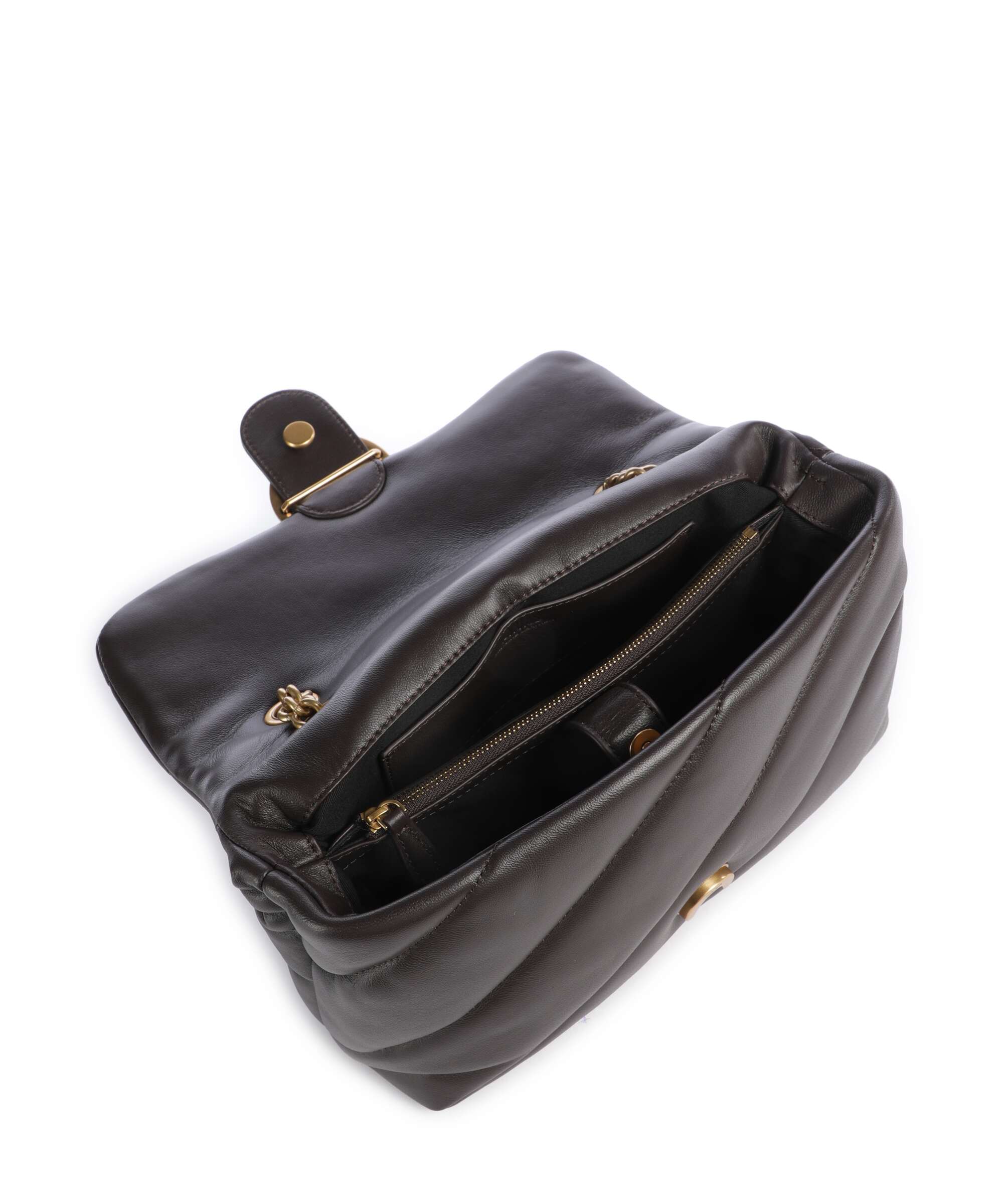 Pinko Love Puff Classic Shoulder bag marrone marasca/antique gold
