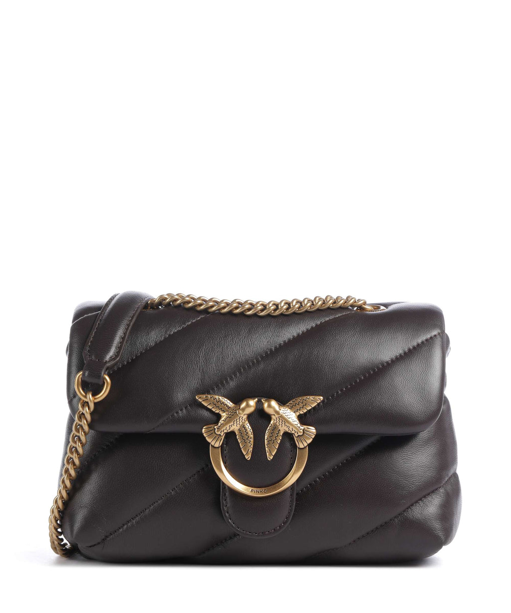 Pinko Love Puff Mini Shoulder bag marrone marasca/antique gold