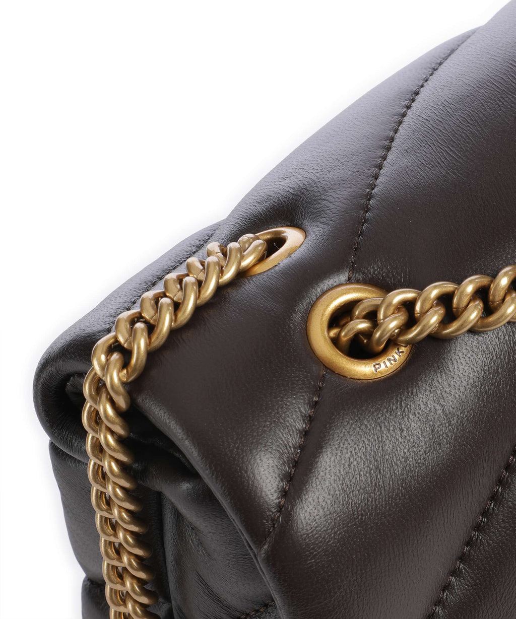 Pinko Love Puff Mini Shoulder bag marrone marasca/antique gold