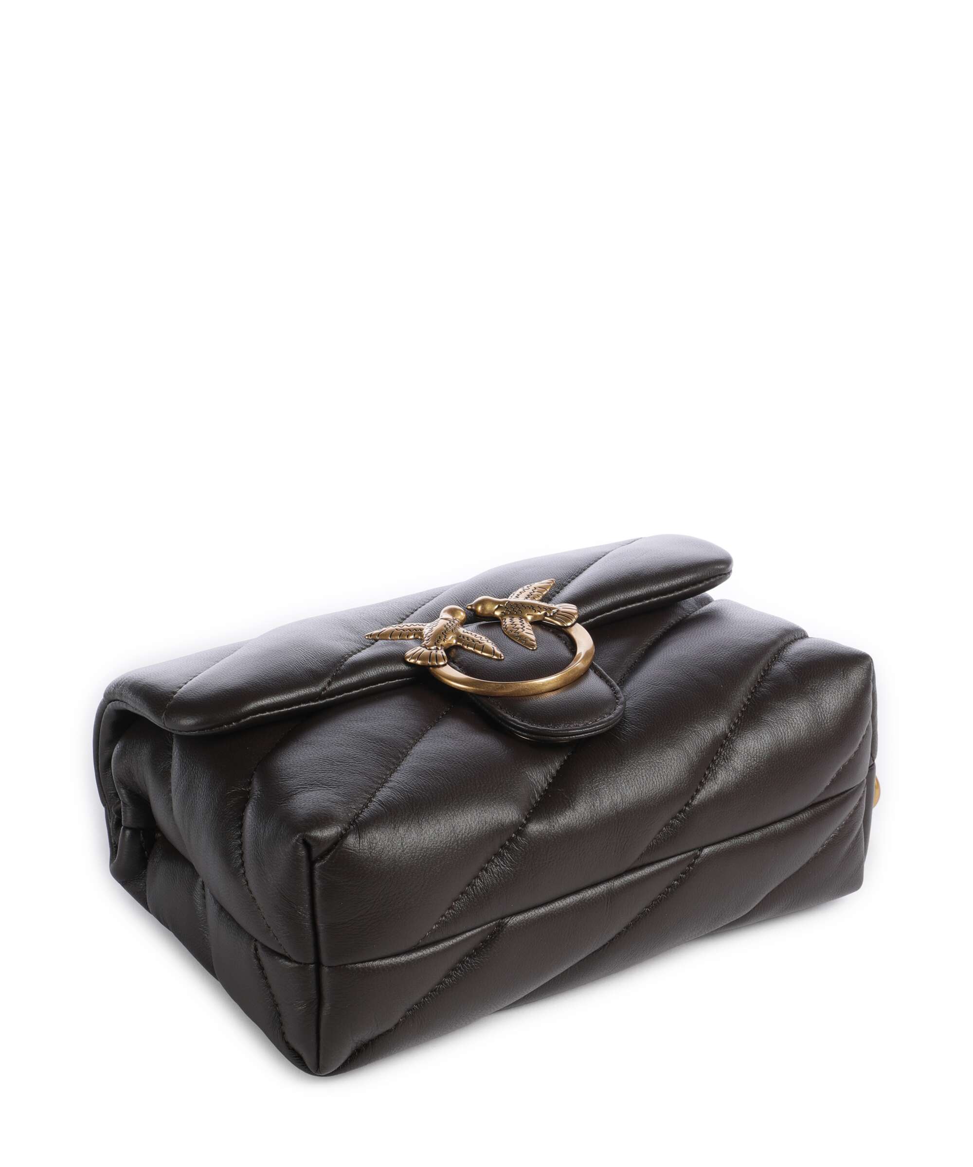 Pinko Love Puff Mini Shoulder bag marrone marasca/antique gold