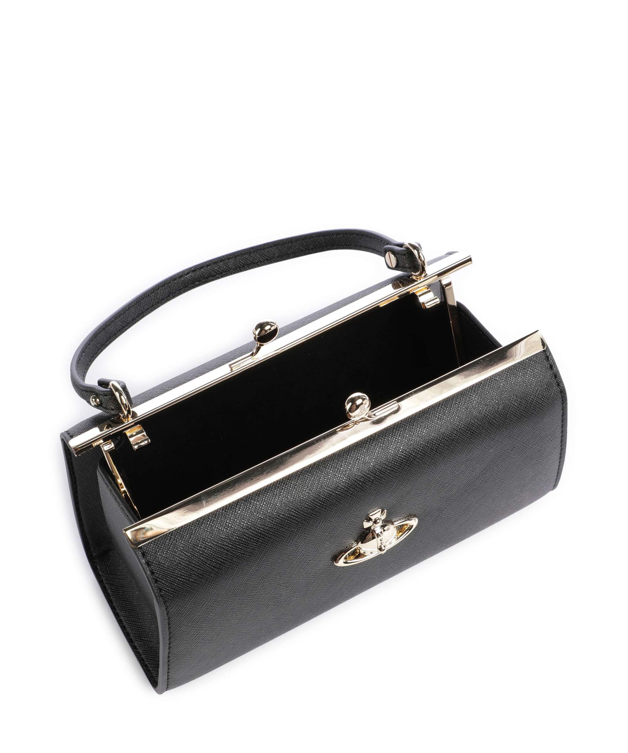 Vivienne Westwood Doll Frame Saffiano XL Handbag black