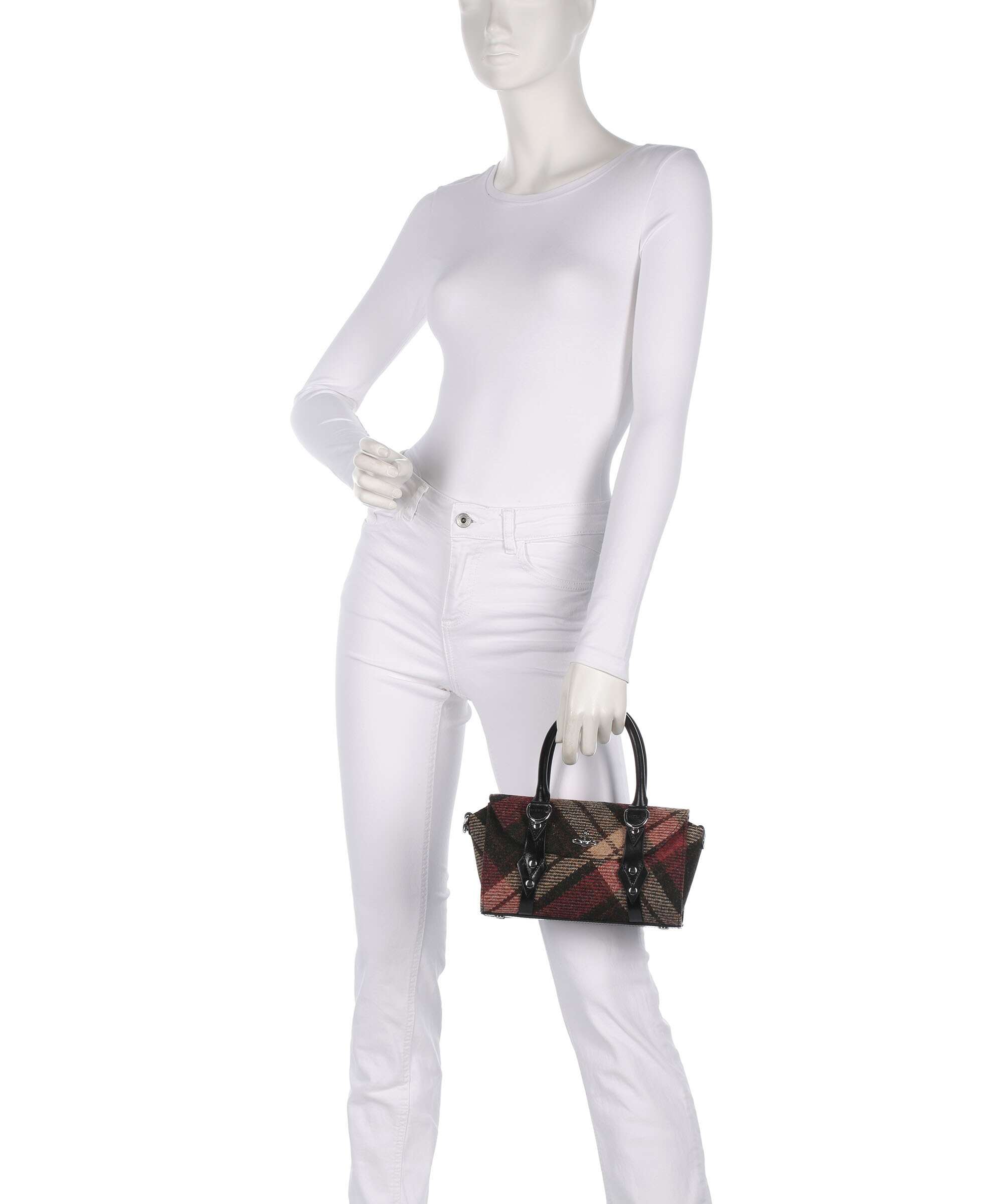 Vivienne Westwood Bettina Harris Tweed Check Mini Handbag light check