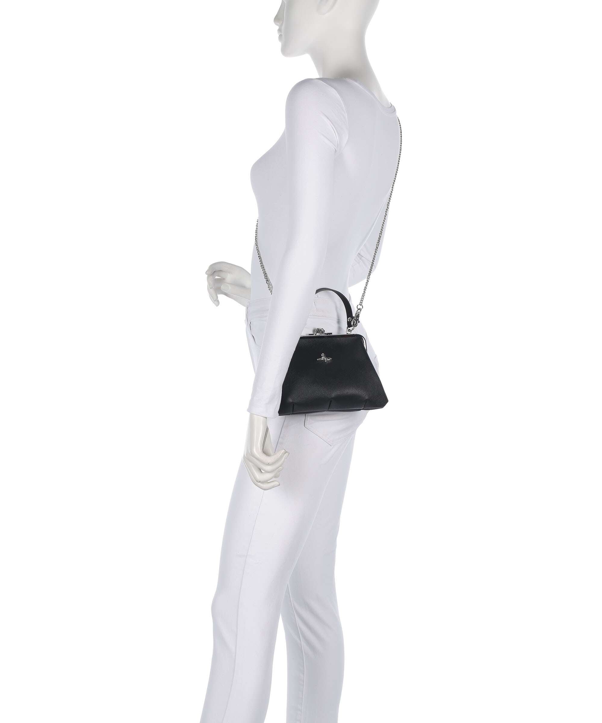Vivienne Westwood Granny Frame Saffiano Handbag black