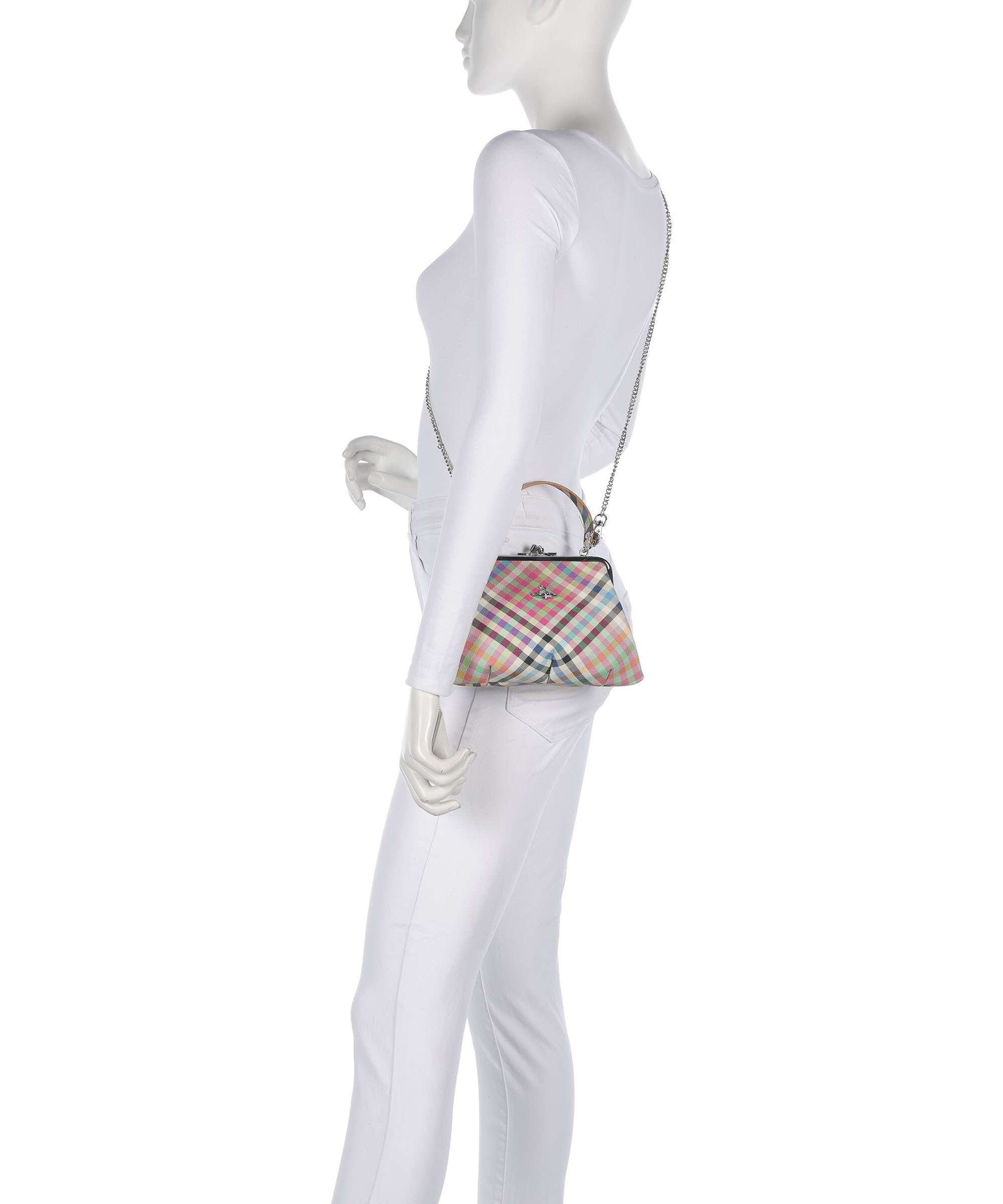 Vivienne Westwood Granny Frame Buccia D'Arancia Handbag heather plaid