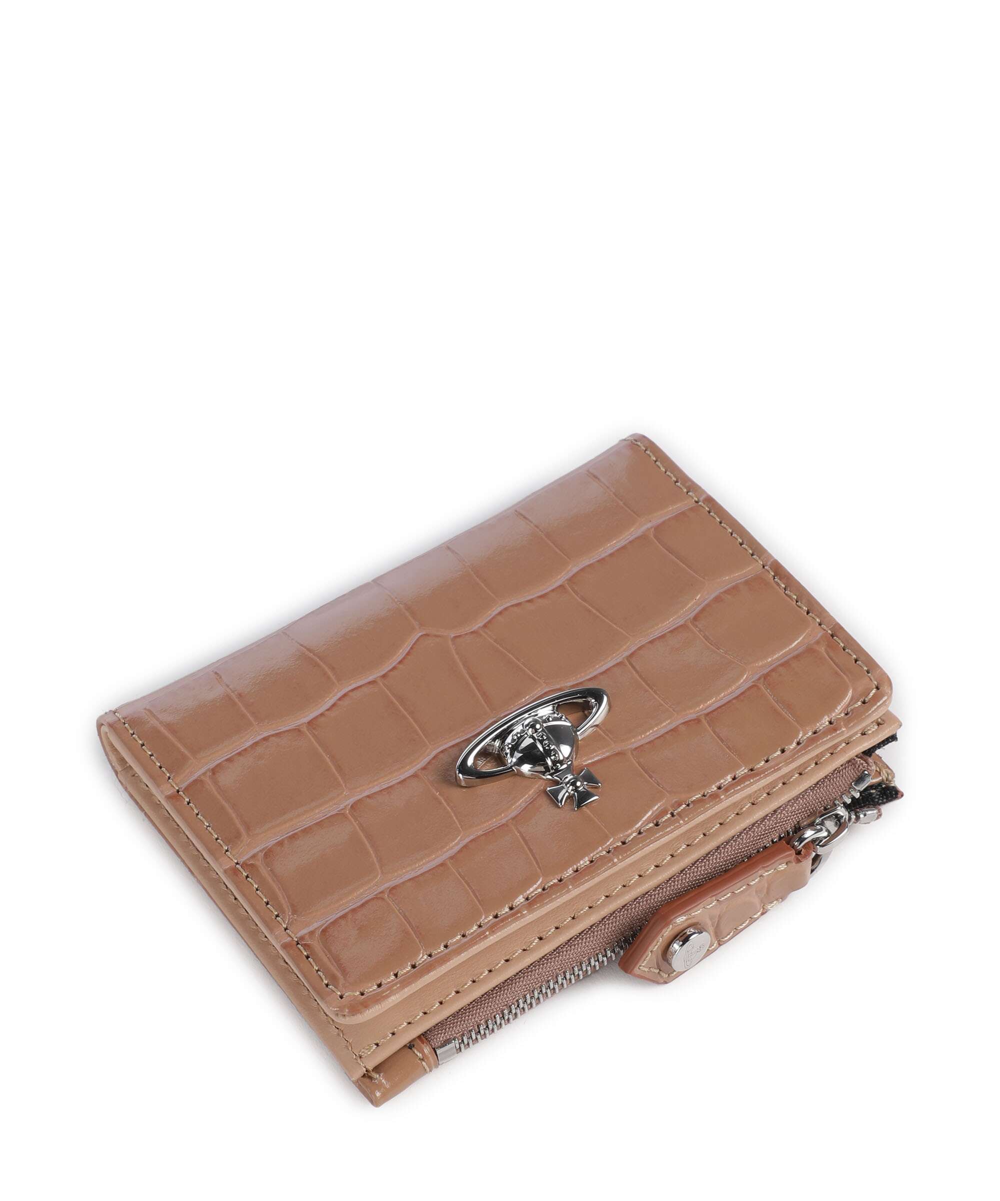 Vivienne Westwood Embossed Croc Slim Wallet dusty pink